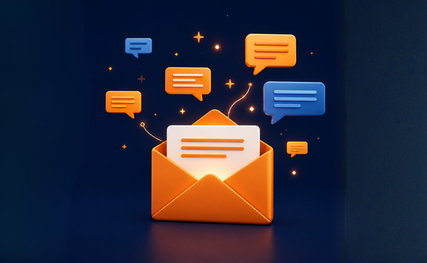 Envelope with message bubbles